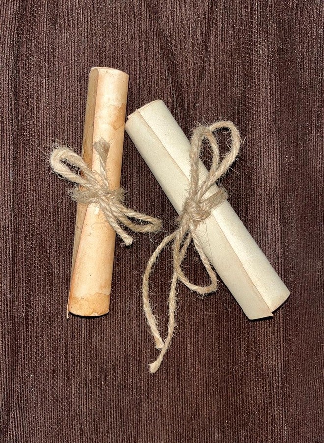 ORDER KARO Vintage Blank Paper Scrolls Wrapper with Jute String for Extra Vintage Effect for Writing Letters, Calliagraphy, Poetry Etc. (2) - Image 5